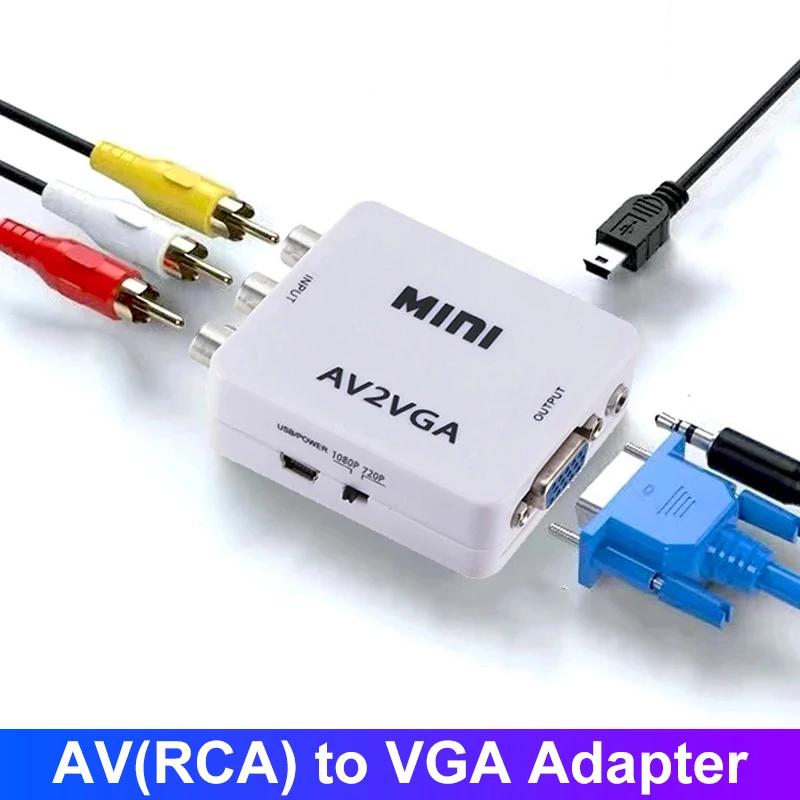 VGA to AV ȯ, VGA to RCA AV to VGA ȯ, RCA , 3.5mm  ̺ , TV ڽ PC 1080P CVBS to VGA ȯ